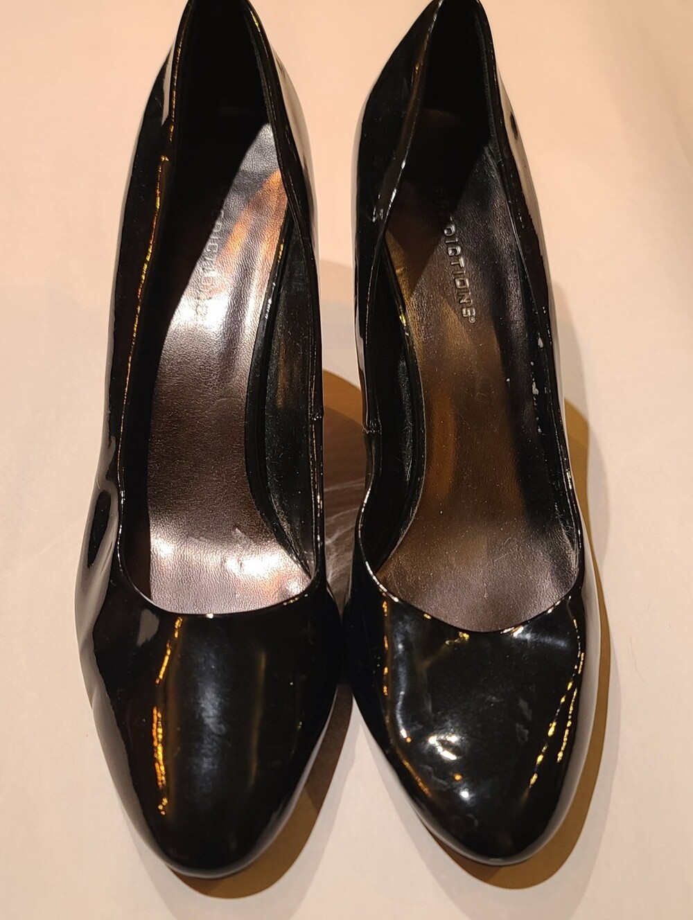 Predictions Black Patent Leather Pointed Toe Stiletto Pump Heels Sz 11